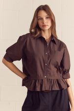 Cuffed Button Down Top