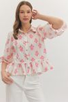 Botanical 3/4 Puff Sleeve Top