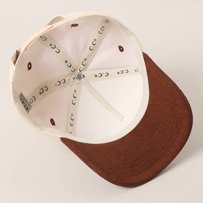 Ghostly Night Patch Two-Tone Corduroy Trucker Hat