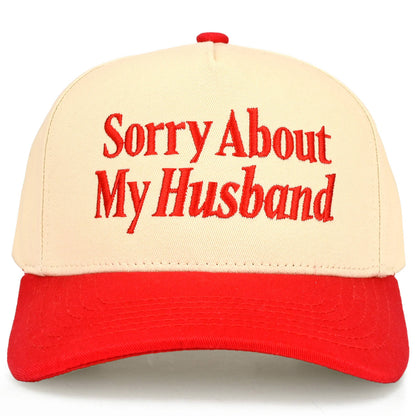 C.C SORRY ABOUT MY HUSBAND Letter Two Tone Trucker Hat