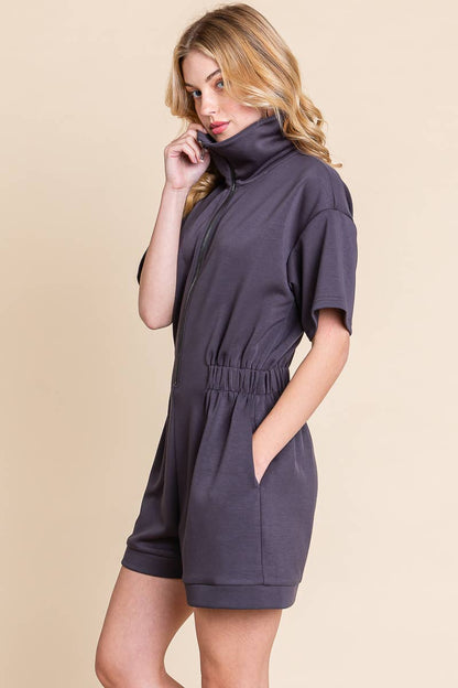 SCUBA ZIP UP ROMPER