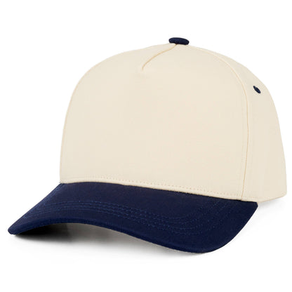 C.C Two Tone Cotton Criss-Cross Back Ponytail Trucker Hat