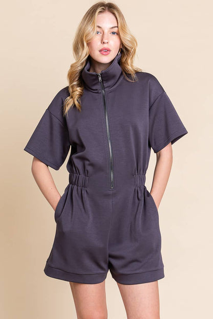 SCUBA ZIP UP ROMPER
