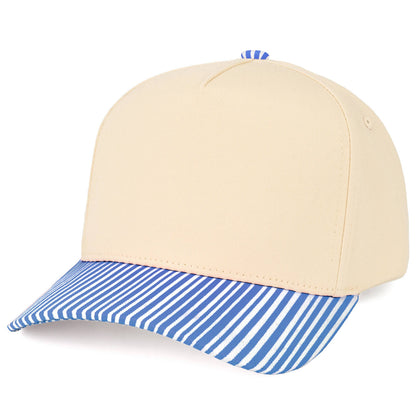 C.C Striped Pattern on Bill Plain Two Tone Trucker Hat