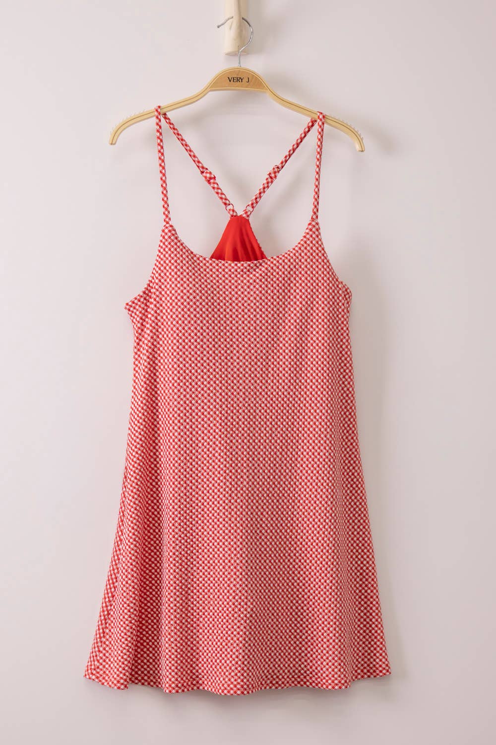 Textured Checkered Knit Activewear Tennis Dress