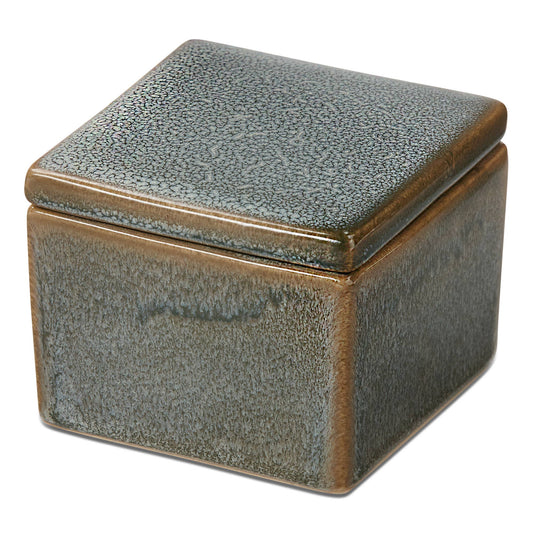 Decorative Stoneware Box Small Blue Summer
