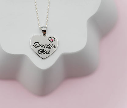 Sterling Silver Daddy's Girl Necklace for Children and Kids