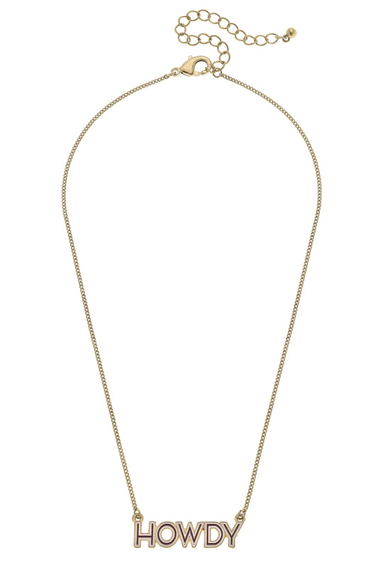 Texas A&M Aggies HOWDY Enamel Necklace