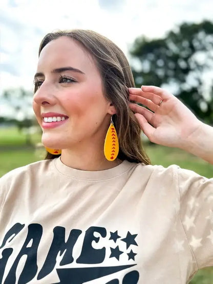 Pitch PleaseSoftball Teardrop Earrings