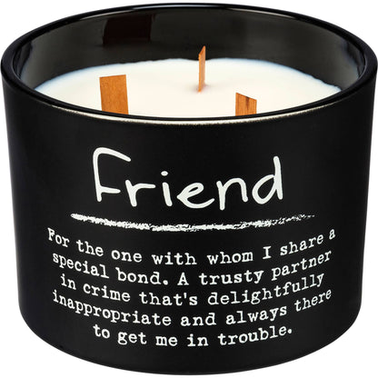 Friend poetry candle