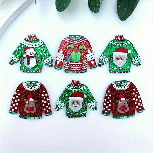 Acrylic Christmas Sweater Earrings