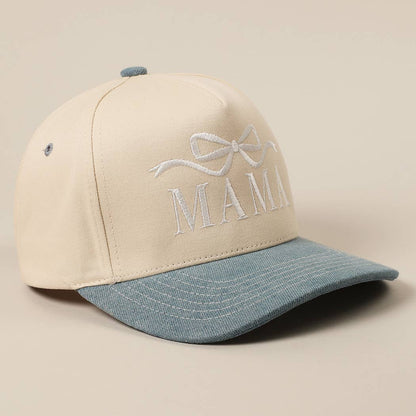 MAMA Ribbon Embroidered Two-Tone Trucker Hat