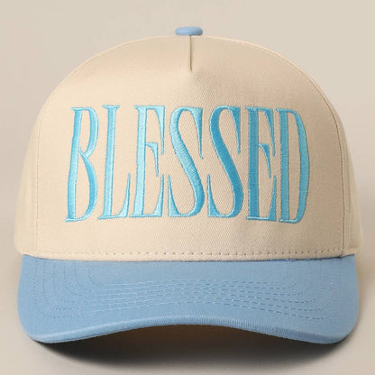 BLESSED Lettering Embroidery Baseball Cap
