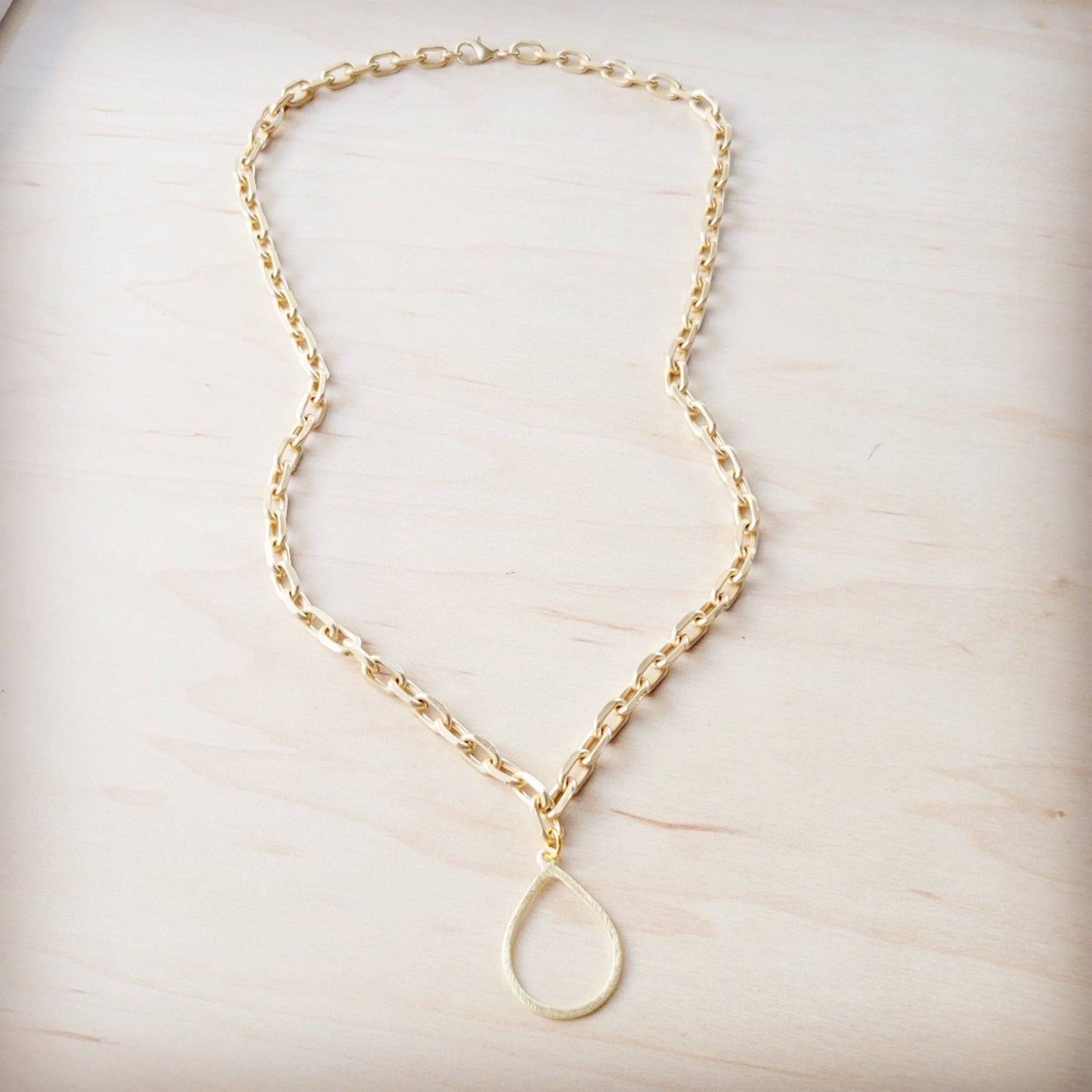 Timeless Droplet Gold Chain Necklace & Earring Set