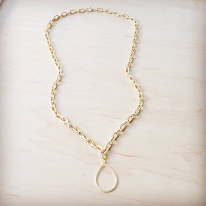 Timeless Droplet Gold Chain Necklace & Earring Set